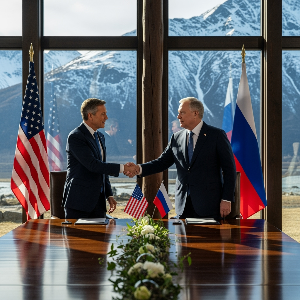 Illustration for: US-Russia Summit in Alaska
