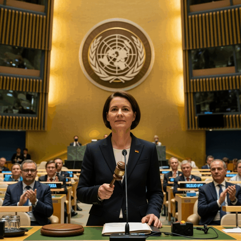 Illustration for: Annalena Baerbock Elected President of UN General Assembly
