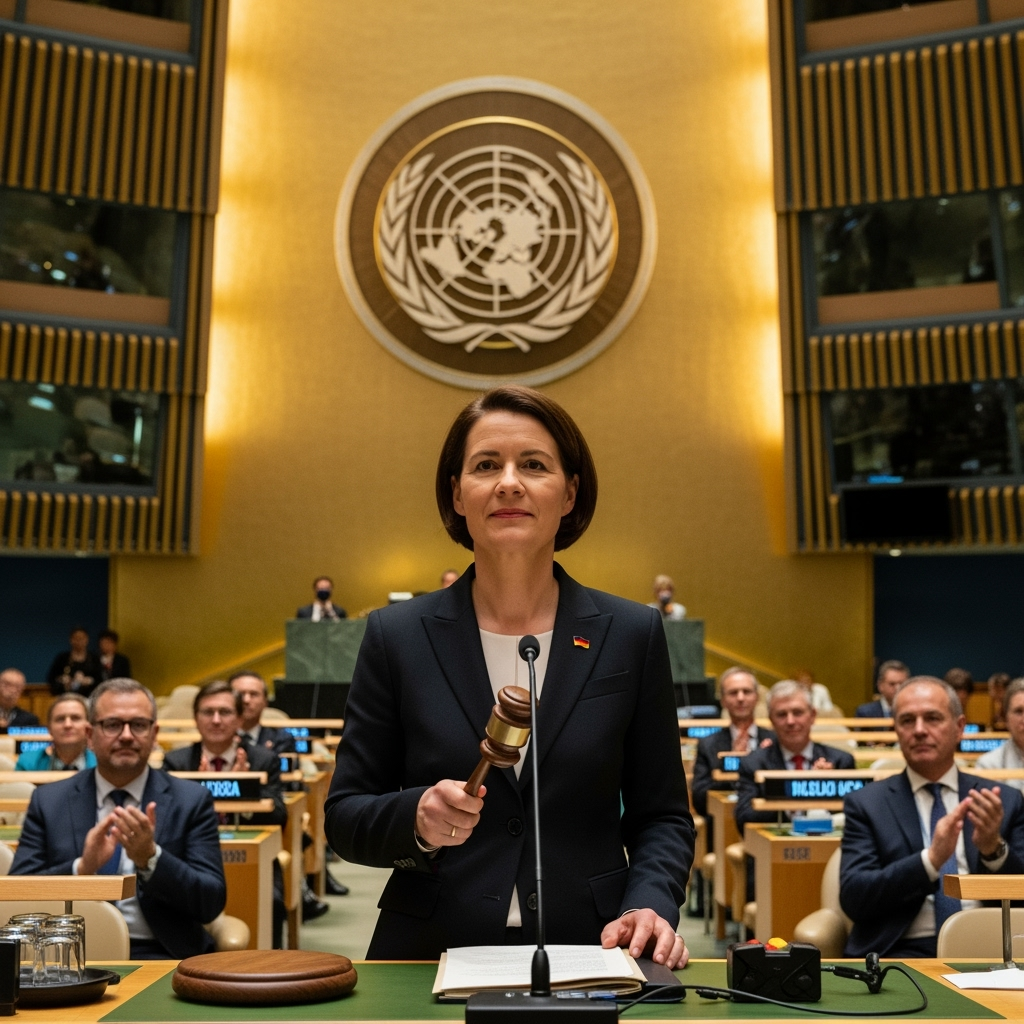 Illustration for: Annalena Baerbock Elected President of UN General Assembly