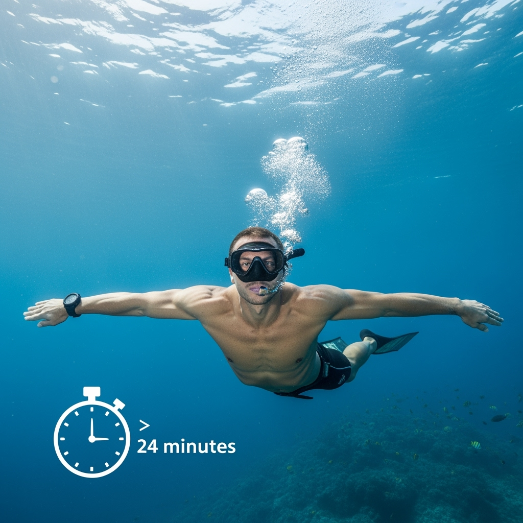 Illustration for: Croatian Athlete Sets Breath-Holding Record