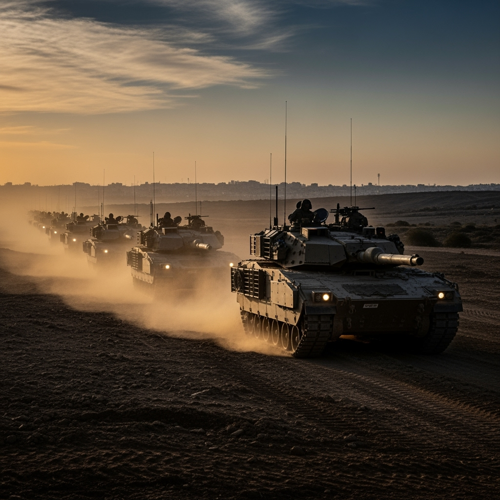 Illustration for: Israel Prepares for Expanded Gaza Offensive