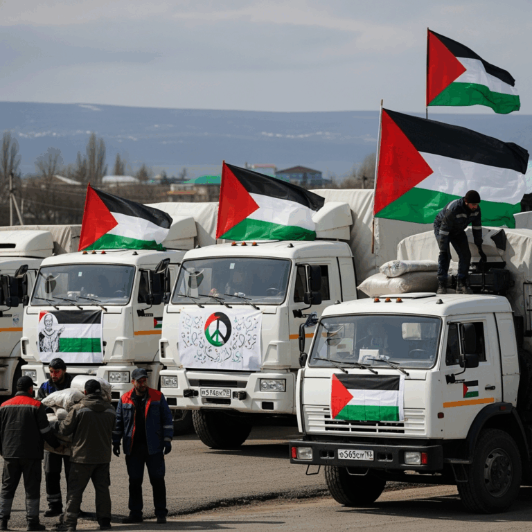 Illustration for: Chechnya Supports Palestine with Aid