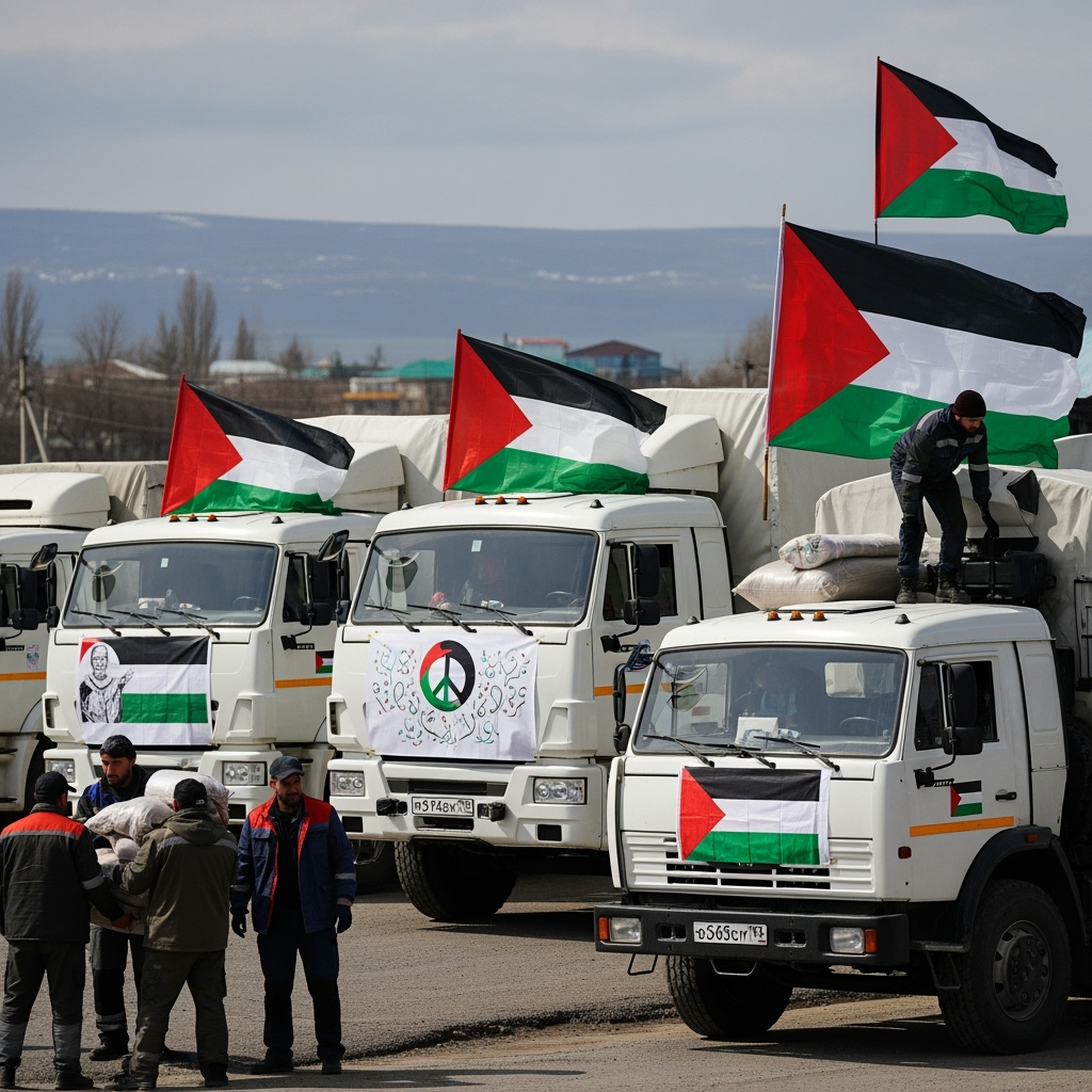 Illustration for: Chechnya Supports Palestine with Aid