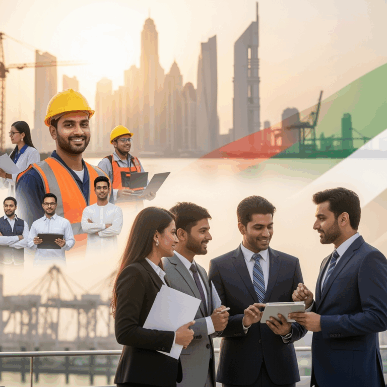 Illustration for: مساهمات الجالية الهندية في نجاح الاقتصاد الإماراتي