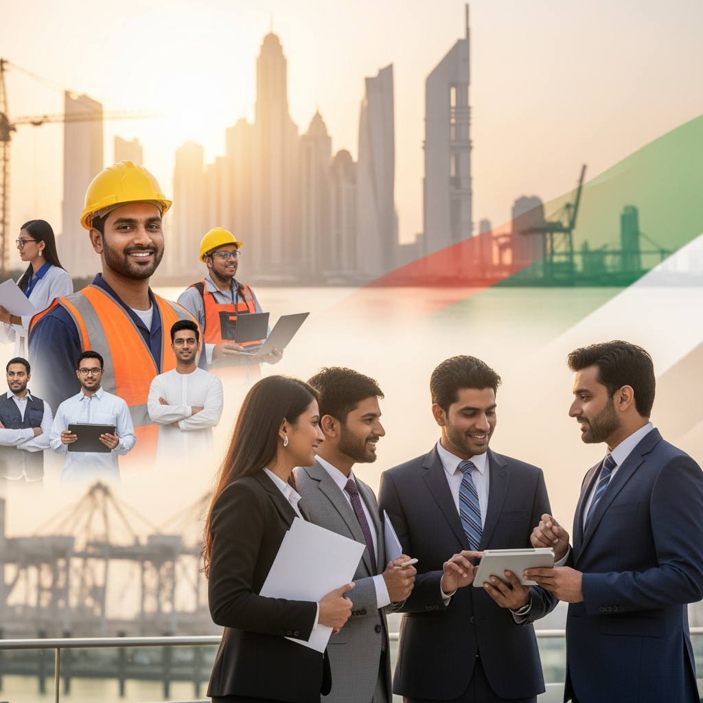 Illustration for: مساهمات الجالية الهندية في نجاح الاقتصاد الإماراتي