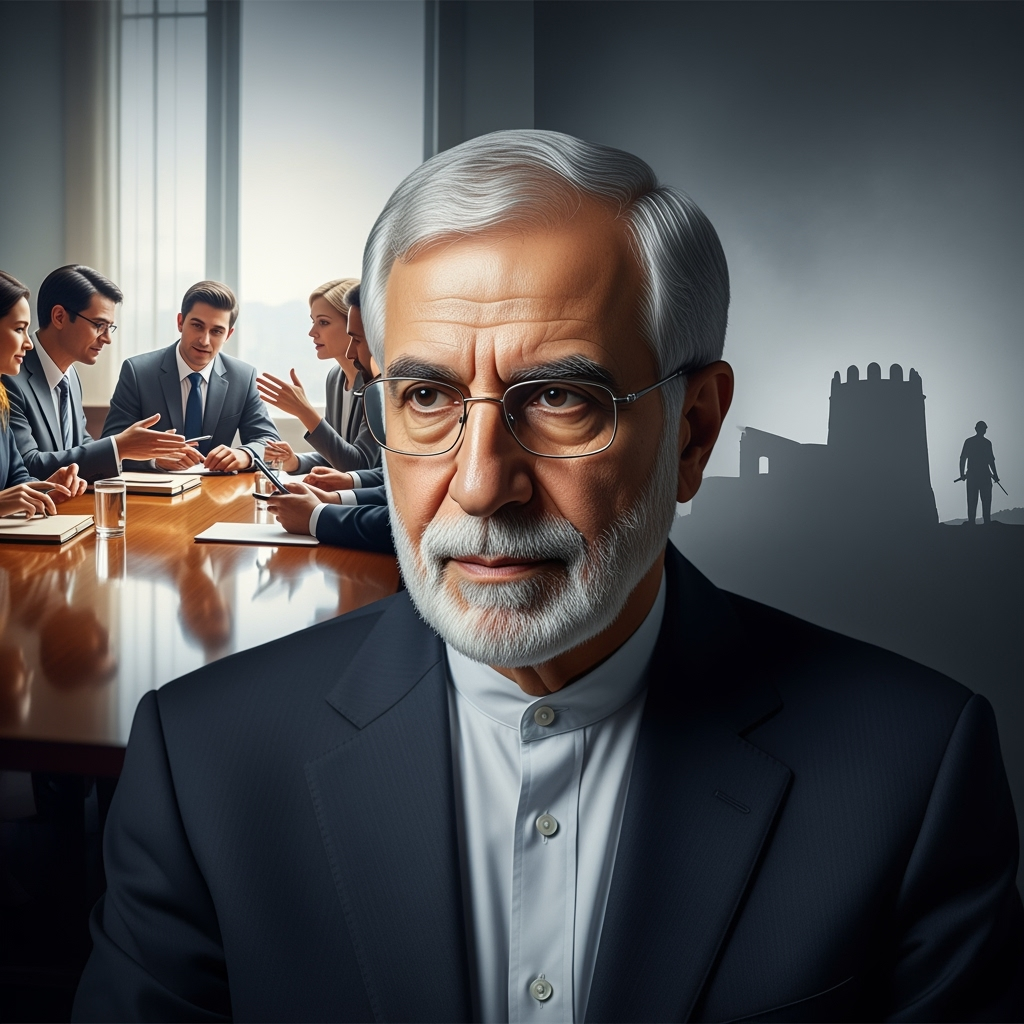 Illustration for: Larijani on Genuine Negotiations and Strategic Resistance