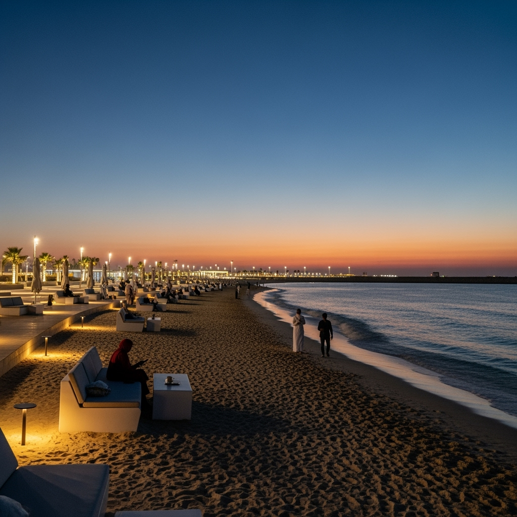 Illustration for: Explore Abu Dhabi's New Night Beach