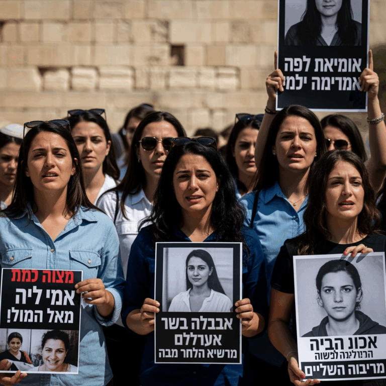 Illustration for: Israeli Women Protest for Prisoner Exchange in Jerusalem