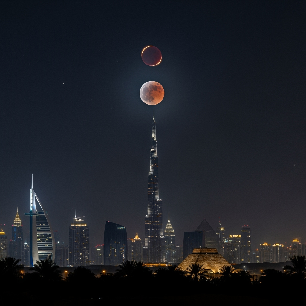 Illustration for: Total Lunar Eclipse in Arab World on Sept 2025