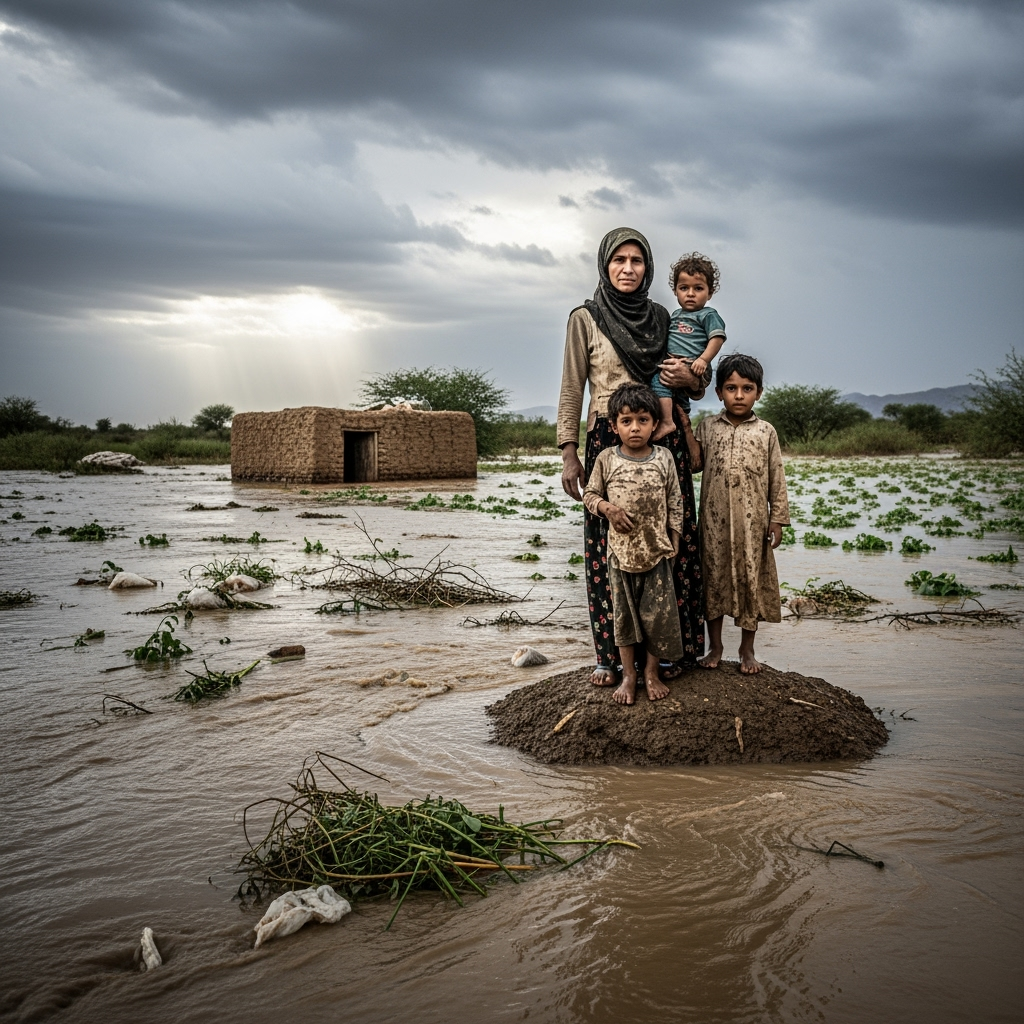 Illustration for: Yemen Faces Flash Floods Threatening Food Security