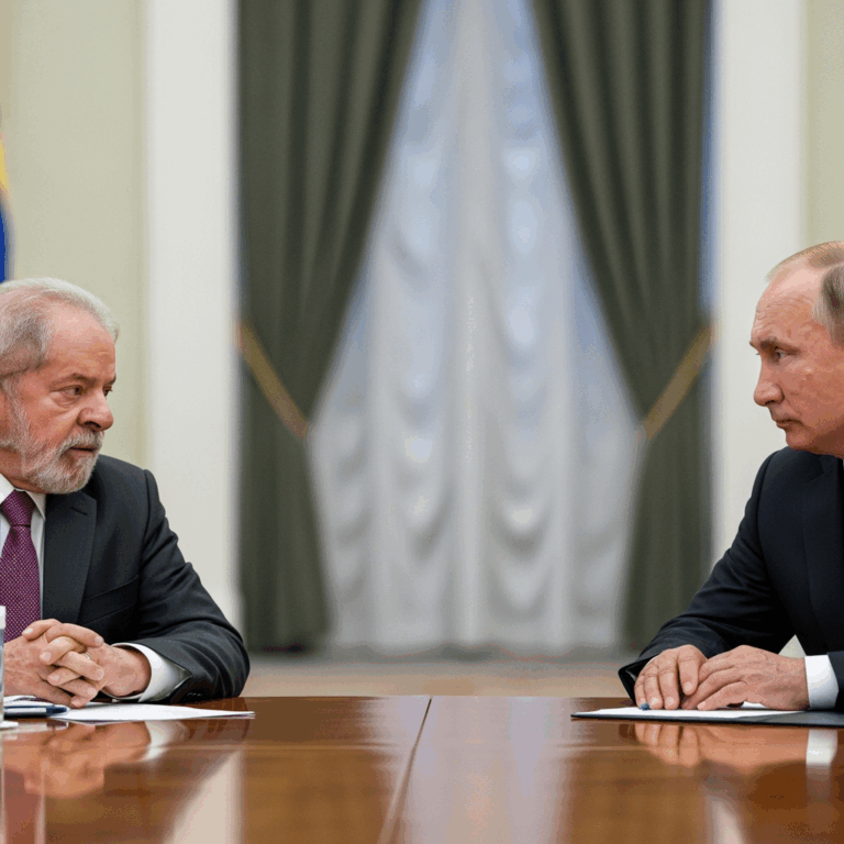 Illustration for: Brazil's Lula and Russia's Putin Discuss Peace Efforts