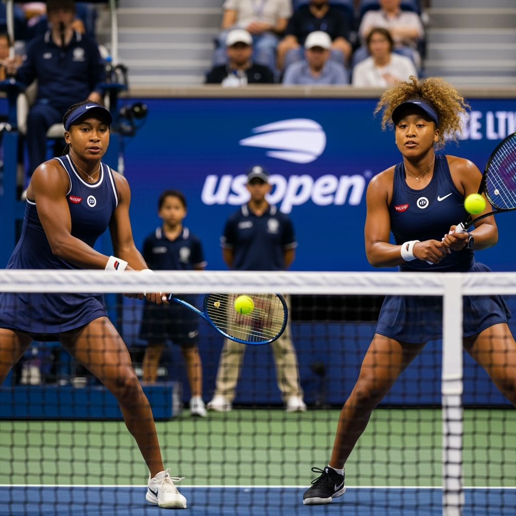 Illustration for: Gauff vs Osaka: US Open Clash Reignites Rivalry