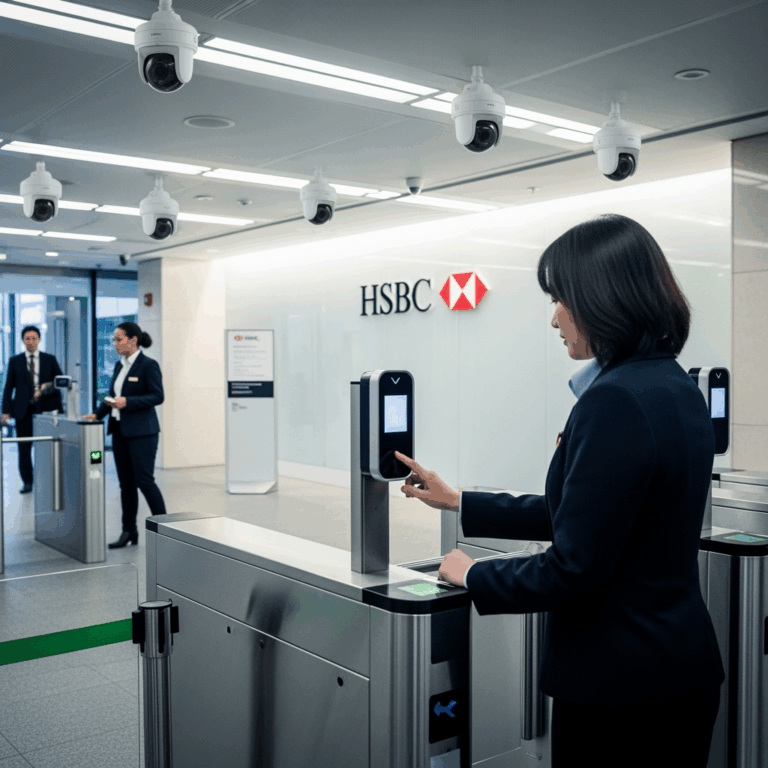 Illustration for: تعزيز مراقبة HSBC للموظفين والمباني بكاميرات وتقنيات بيومترية