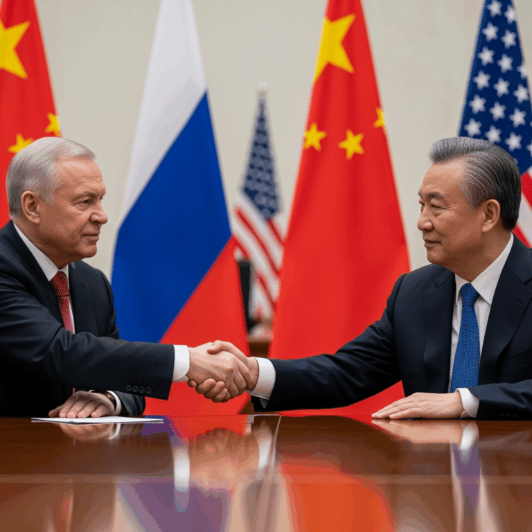 Illustration for: Russia-China Meeting Significance Amid US Relations