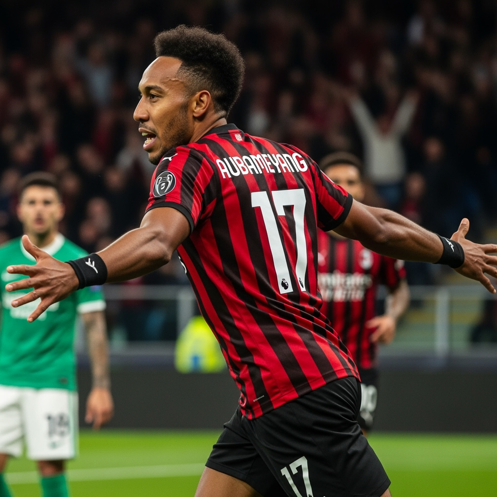 Illustration for: Aubameyang Scores Twice, Chases Salah's Record