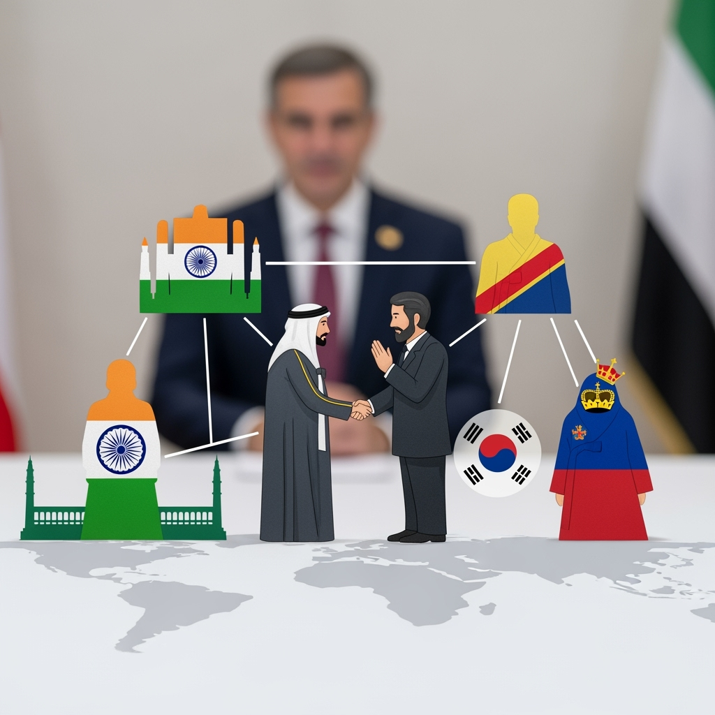 Illustration for: رئيس الإمارات يهنئ رؤساء الهند والكونغو وكوريا وليختنشتاين