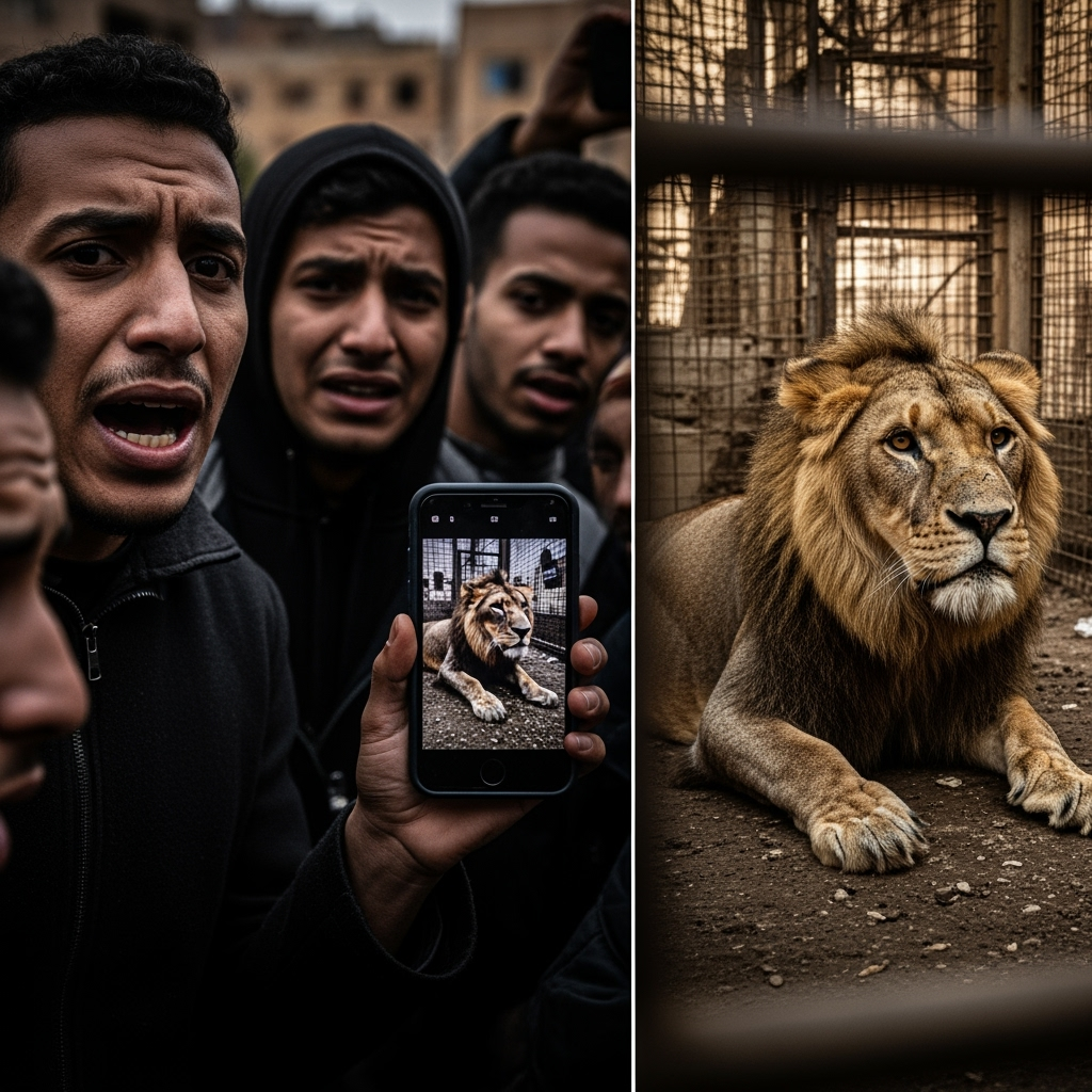 Illustration for: Lion Attack Video Sparks Outrage in Libya