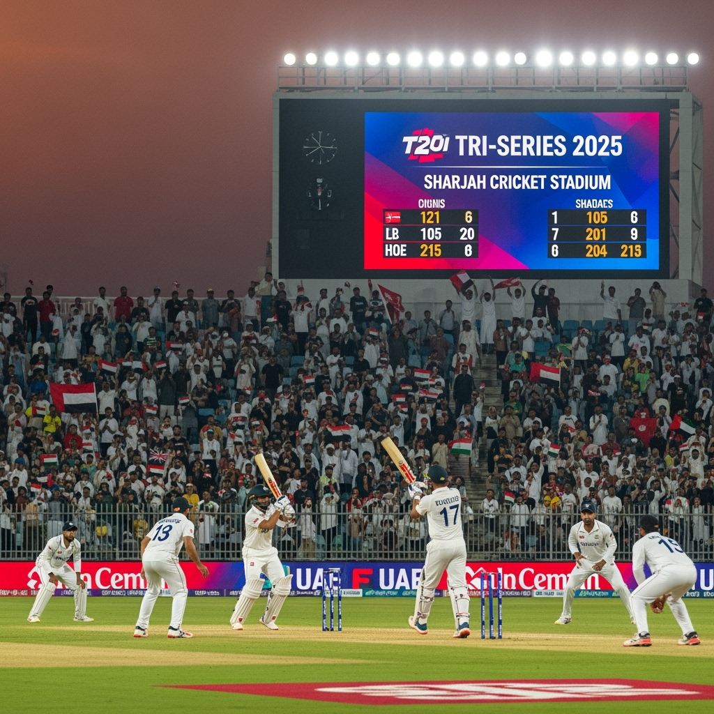 Illustration for: UAE Hosts T20I Tri-Series 2025 at Sharjah