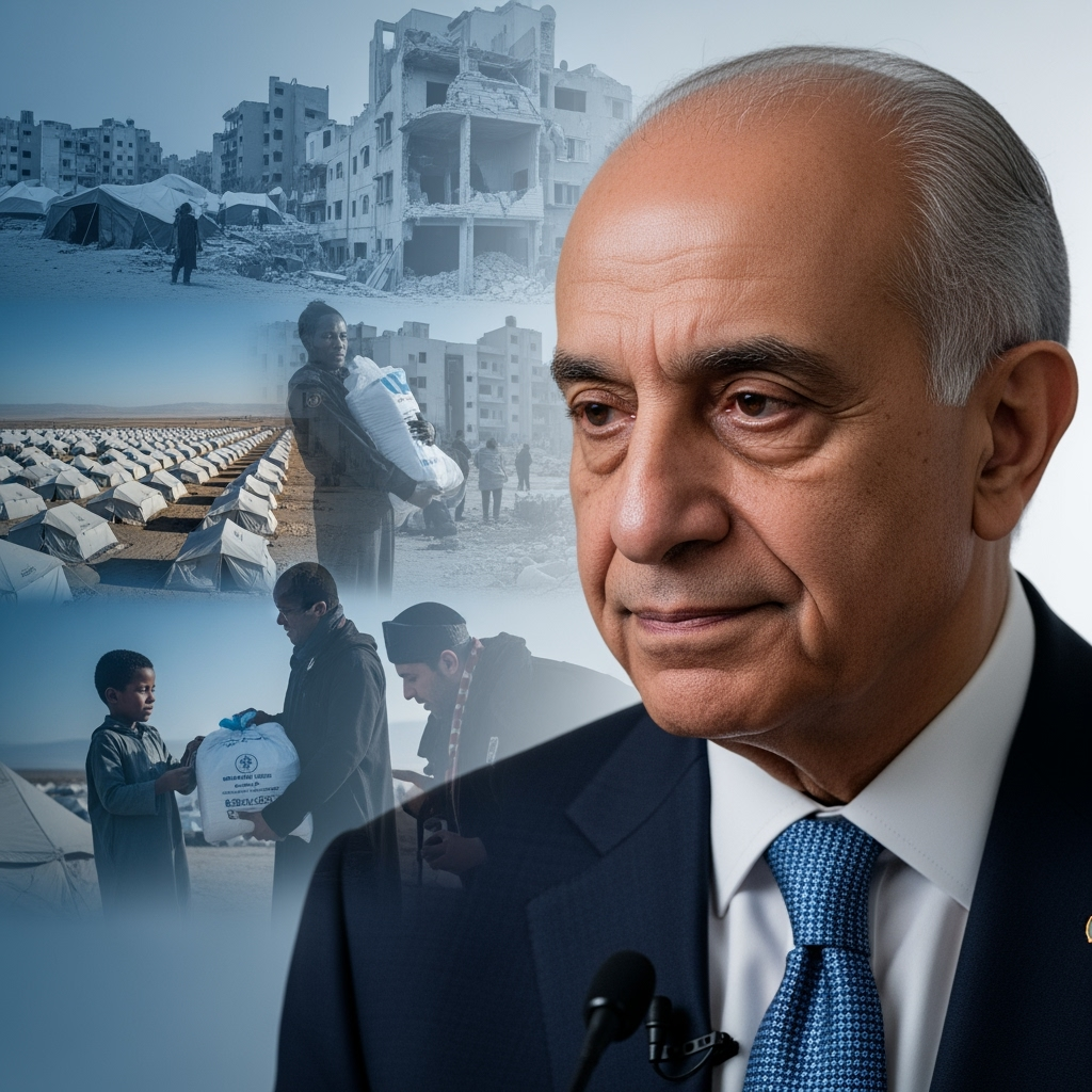Illustration for: Aboul Gheit Highlights Humanitarian Concerns