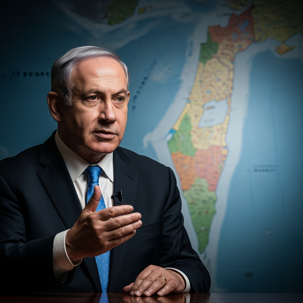 Illustration for: Netanyahu Discusses Vision of Greater Israel
