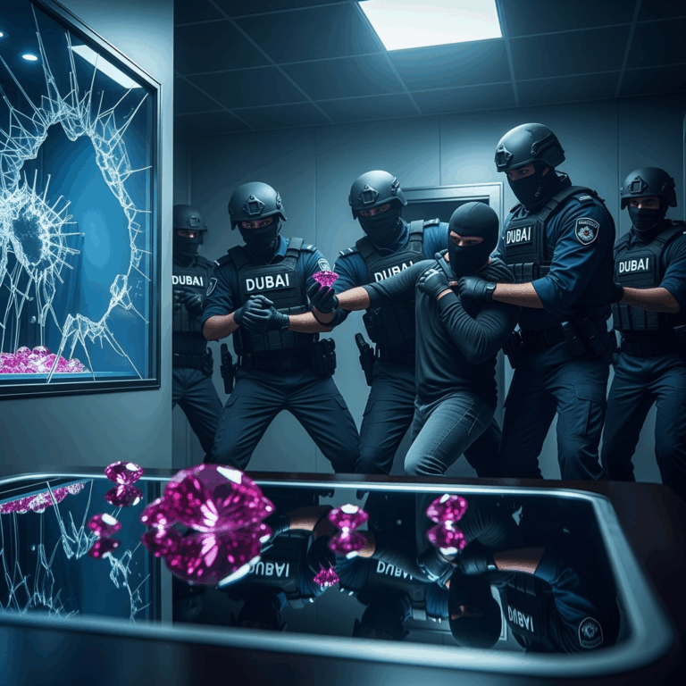 Illustration for: Dubai Police Foil $25M Pink Diamond Heist in 8 Hours