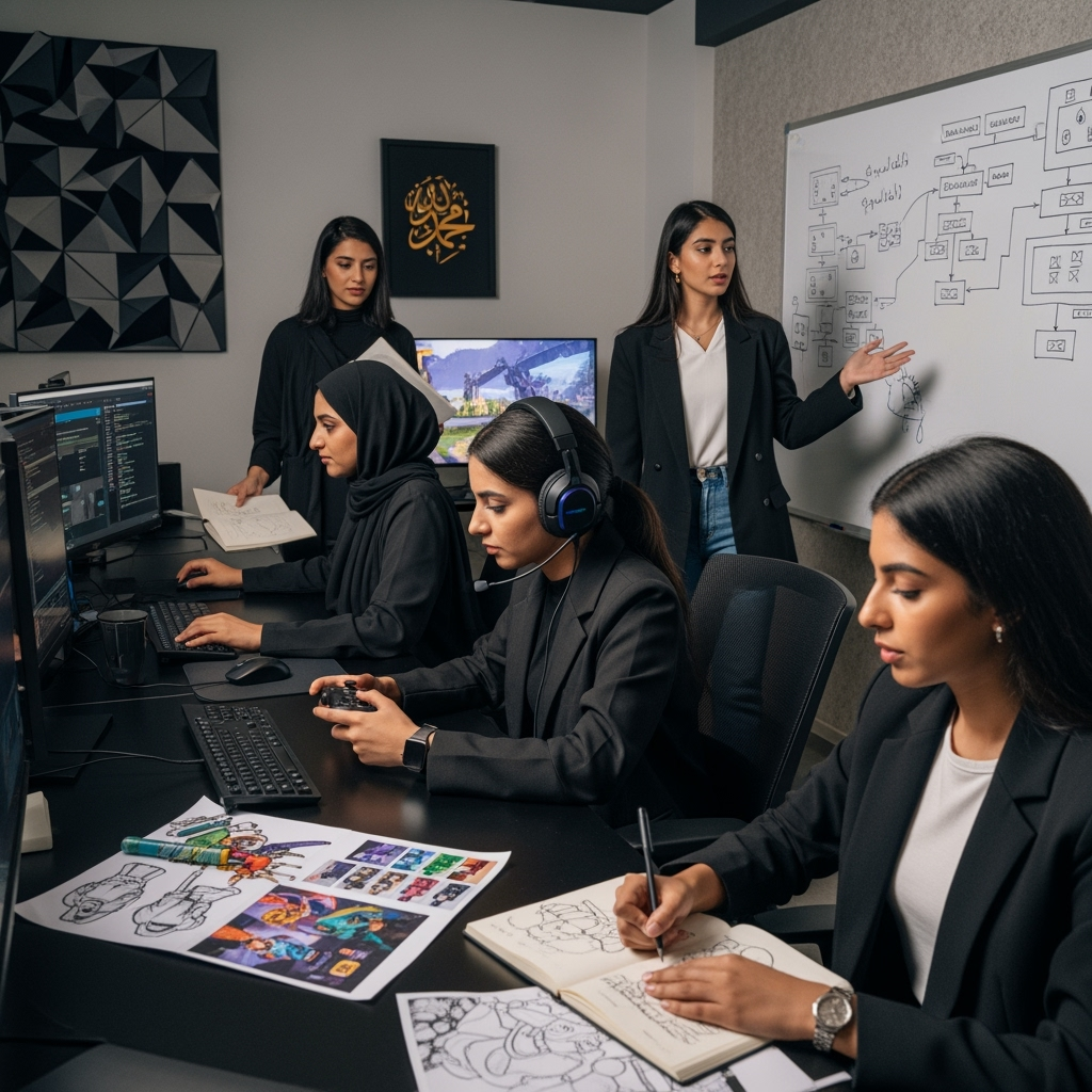 Illustration for: Empowering Women in UAE's Gaming Industry