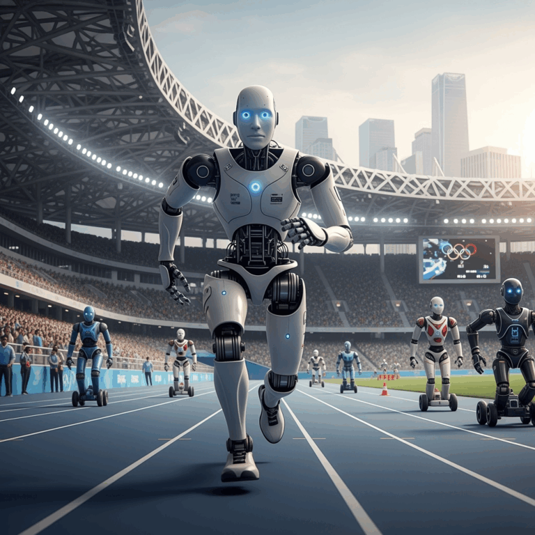 Illustration for: Humanoid Robots Compete in Beijing Olympics