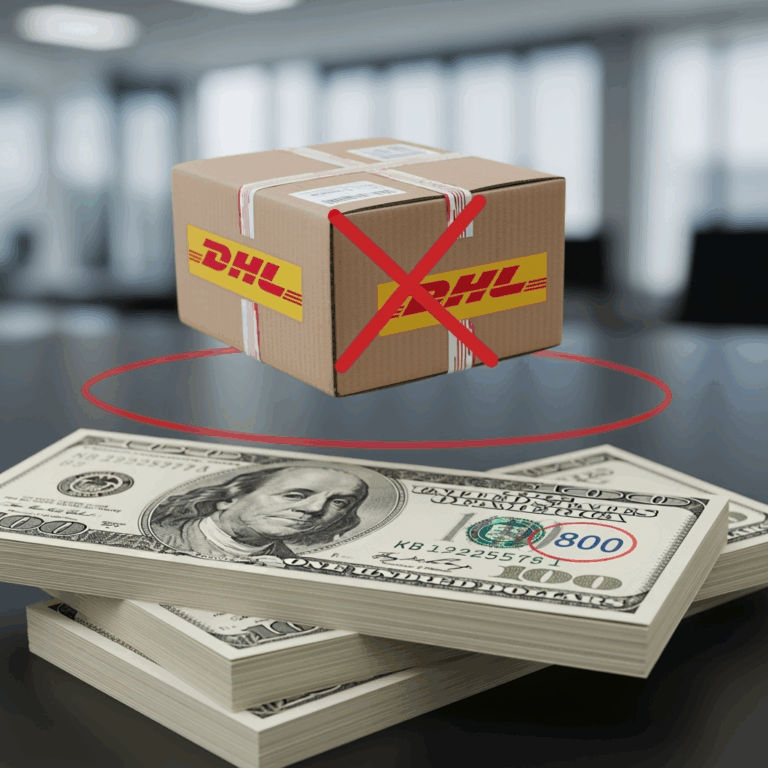 Illustration for: DHL to Suspend US Parcel Shipments Over $800