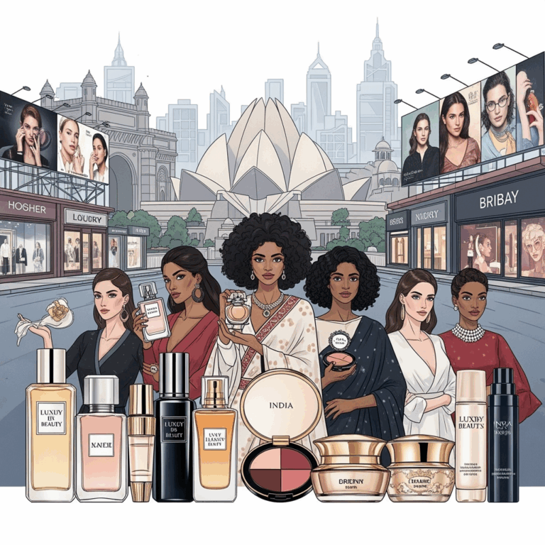 Illustration for: India: Emerging Hub for Global Luxury Beauty Brands