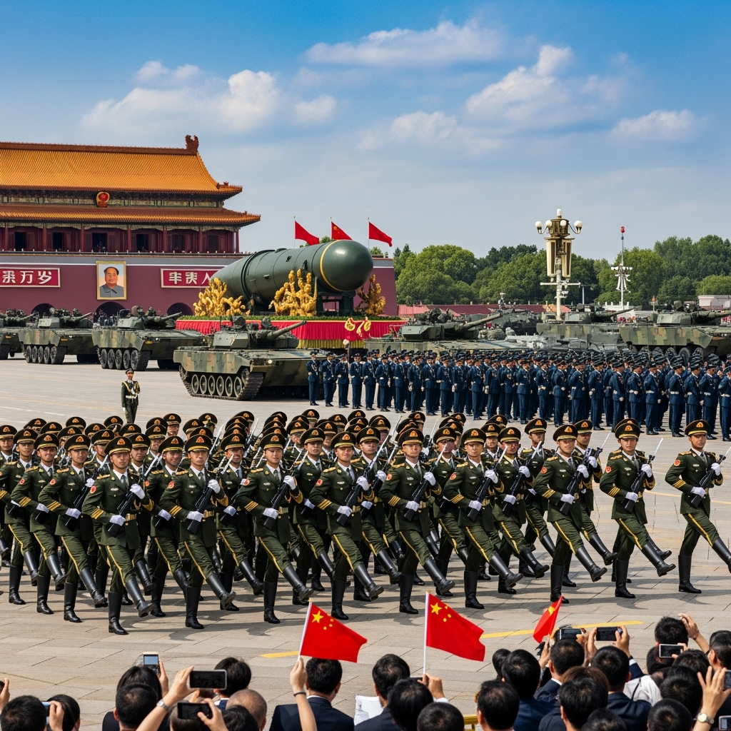 Illustration for: China's Military Parade in Tiananmen Square