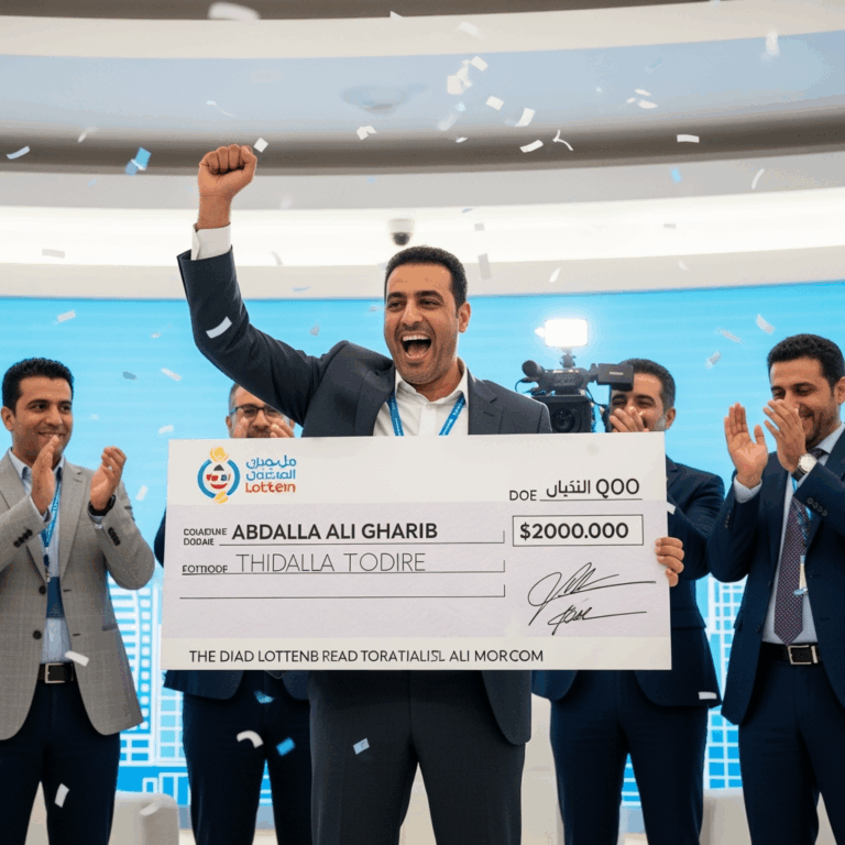 Illustration for: UAE Lottery Winner Abdalla Ali Gharib's Big Win