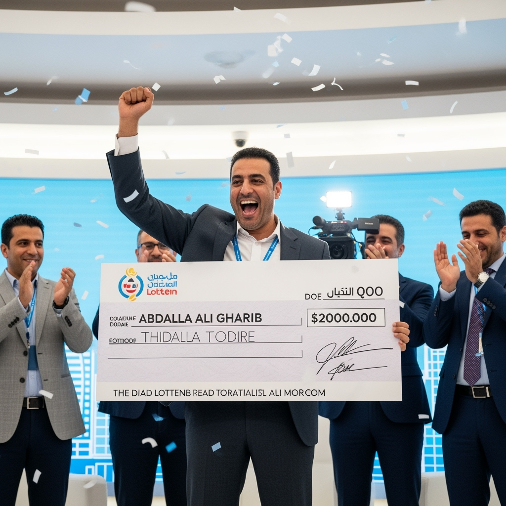 Illustration for: UAE Lottery Winner Abdalla Ali Gharib's Big Win
