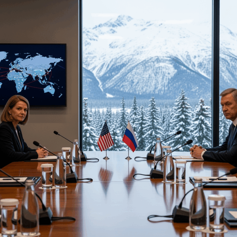 Illustration for: Alaska Summit and Russia's Global Relations