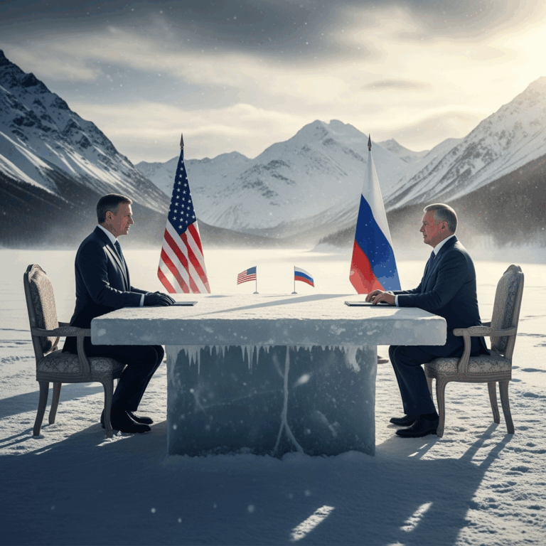 Illustration for: Upcoming US-Russia Summit in Alaska