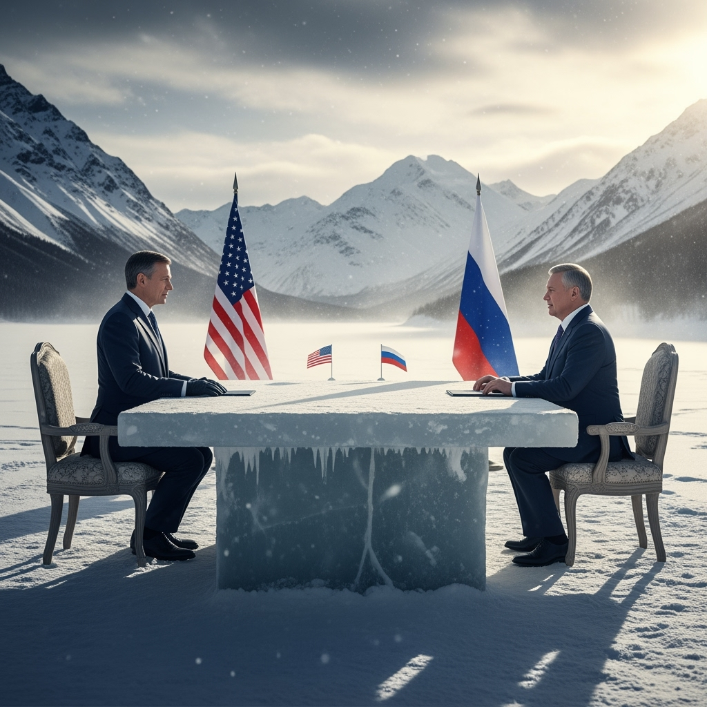Illustration for: Upcoming US-Russia Summit in Alaska