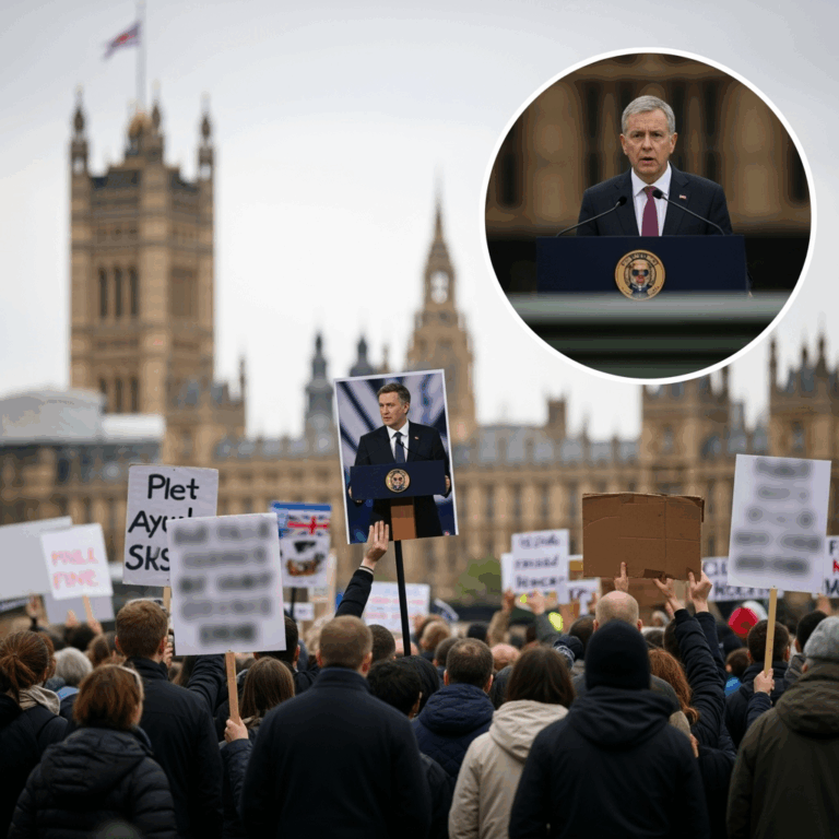 Illustration for: UK Pledges Asylum System Reform Amid Protests