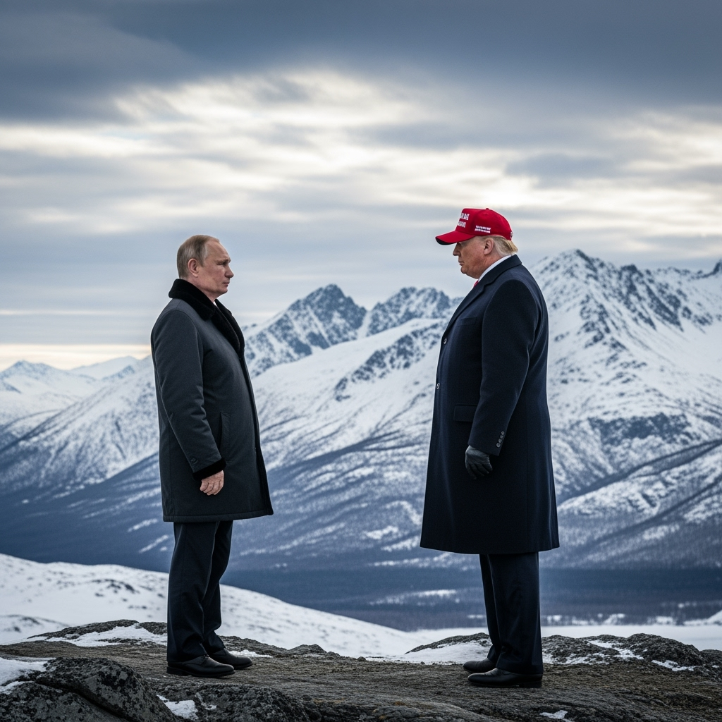 Illustration for: Putin-Trump Summit in Alaska