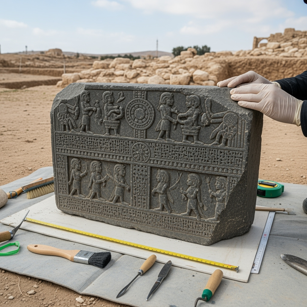 Illustration for: Ancient Basalt Stone Found in Syria