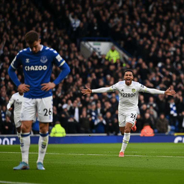 Illustration for: Leeds Triumphs Over Everton with Late Penalty