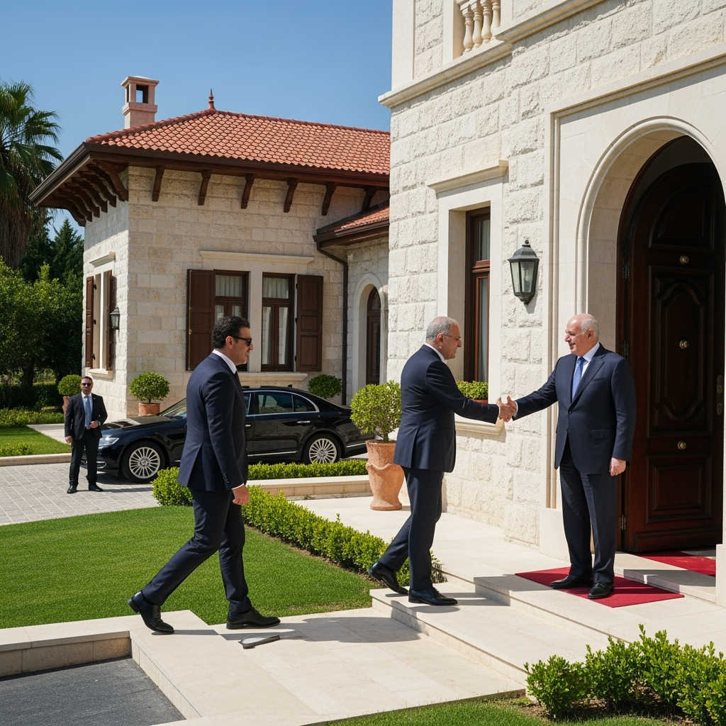 Illustration for: Amr Diab Visits Lebanese PM's Home