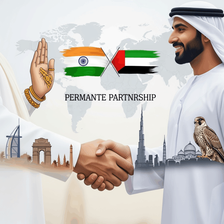 Illustration for: العلاقات الهندية الإماراتية: شراكة دائمة وقصة نجاح