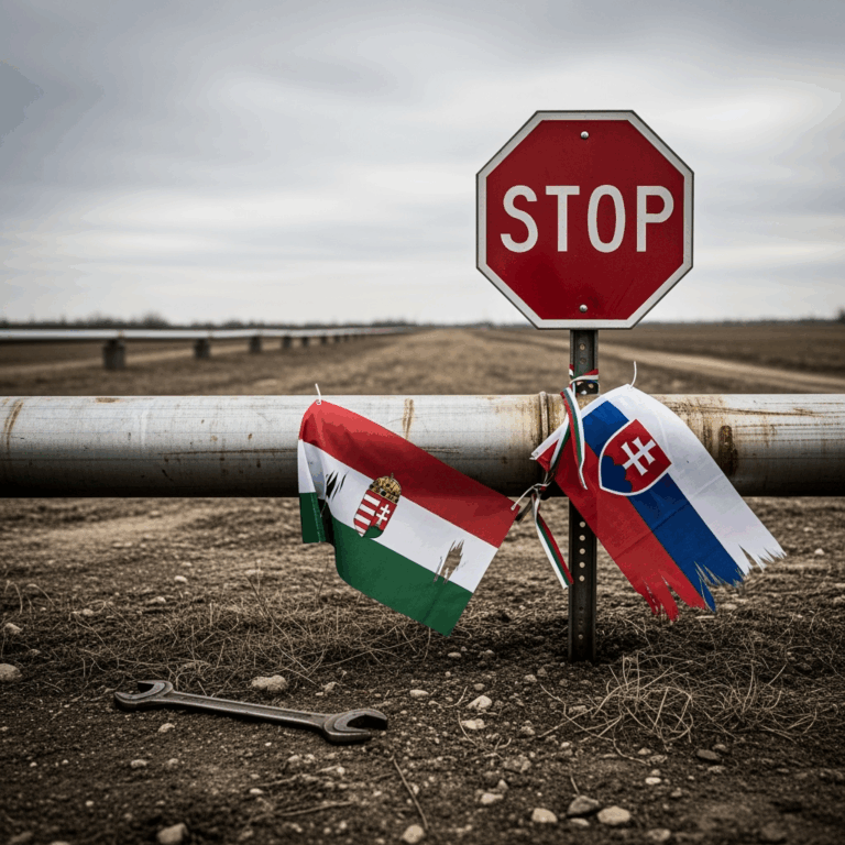 Illustration for: Hungary and Slovakia Report Halted Oil Supplies