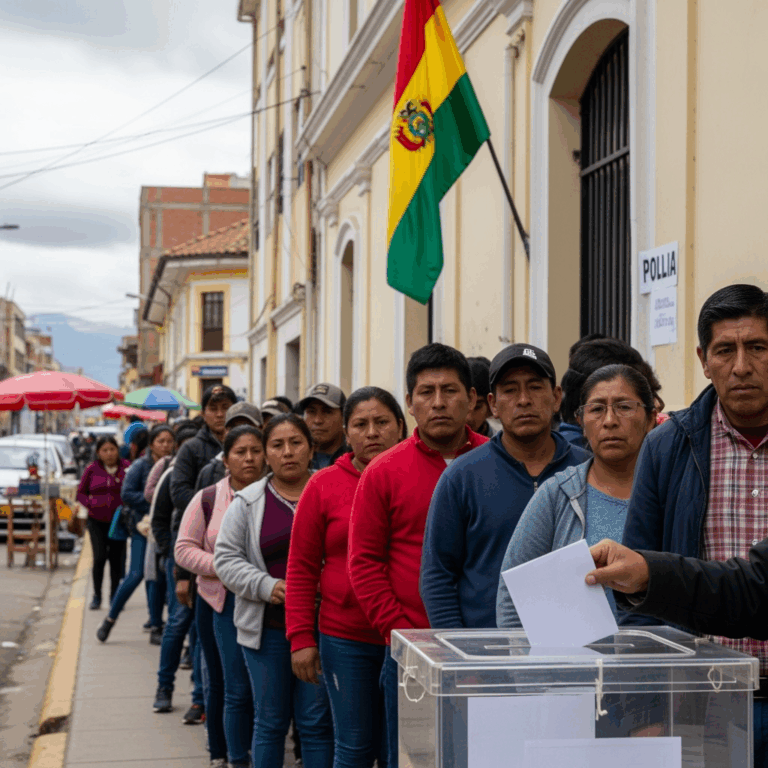 Illustration for: Bolivians Vote Amid Economic Crisis and Political Shift
