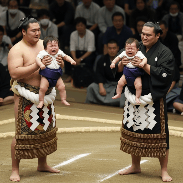 Illustration for: Japan's Crying Baby Sumo Festival Returns