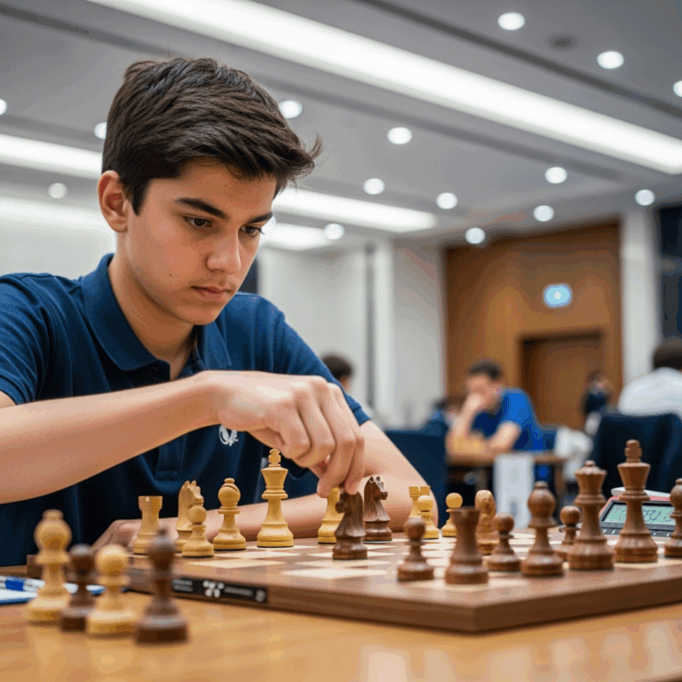 Illustration for: Teen Chess Prodigy Triumphs in Abu Dhabi Tournament