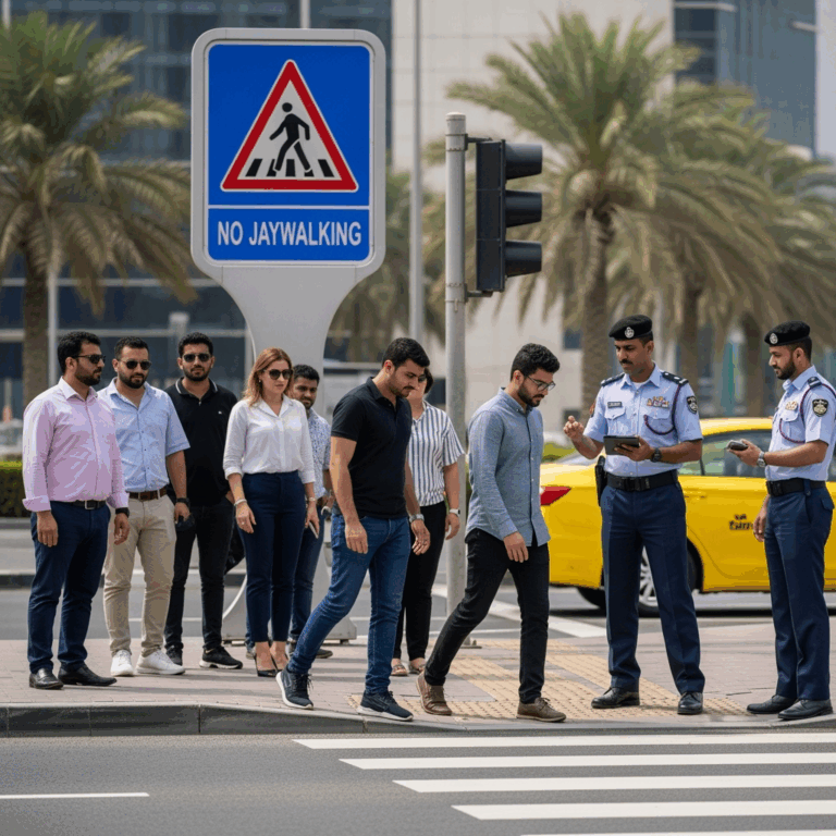 Illustration for: New UAE Jaywalking Laws: Fines and Penalties