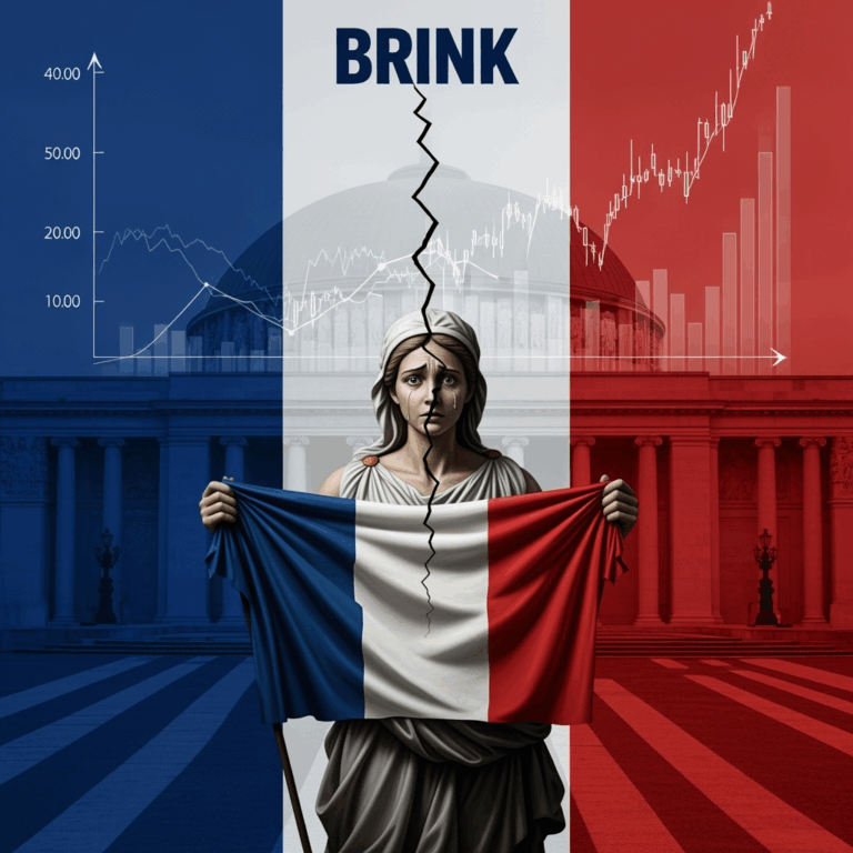 Illustration for: France Nears Financial Brink Amidst Budget Debate