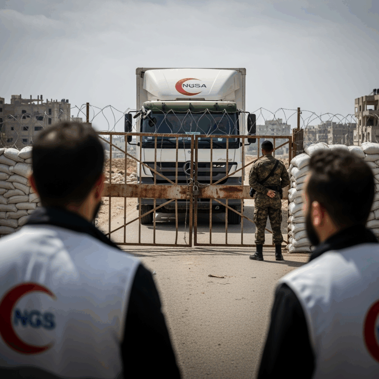 Illustration for: NGOs Face Restrictions in Gaza Aid Efforts