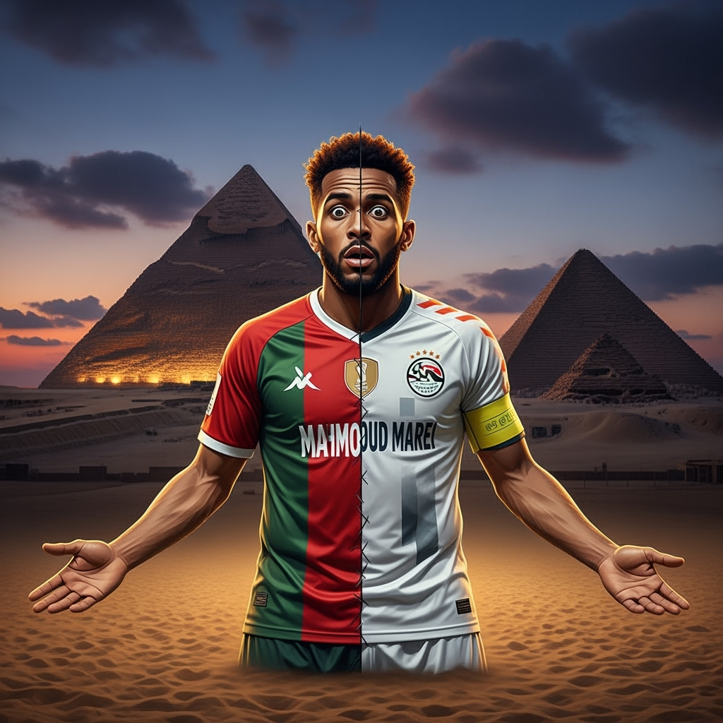 Illustration for: Mahmoud Marei's Jersey Mix-Up in Pyramids Match