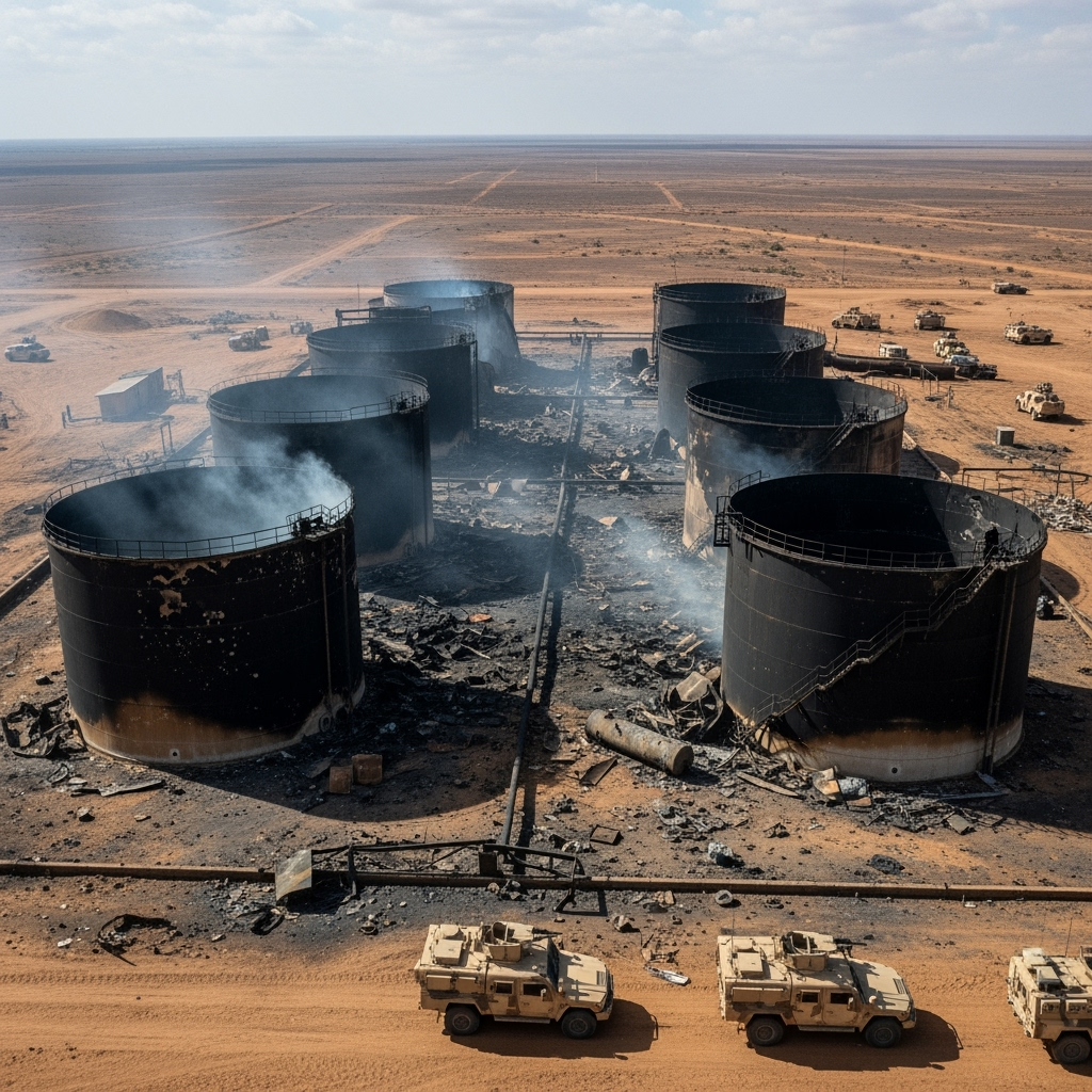 Illustration for: Sudan's Oil Field Attack by Rapid Support Forces